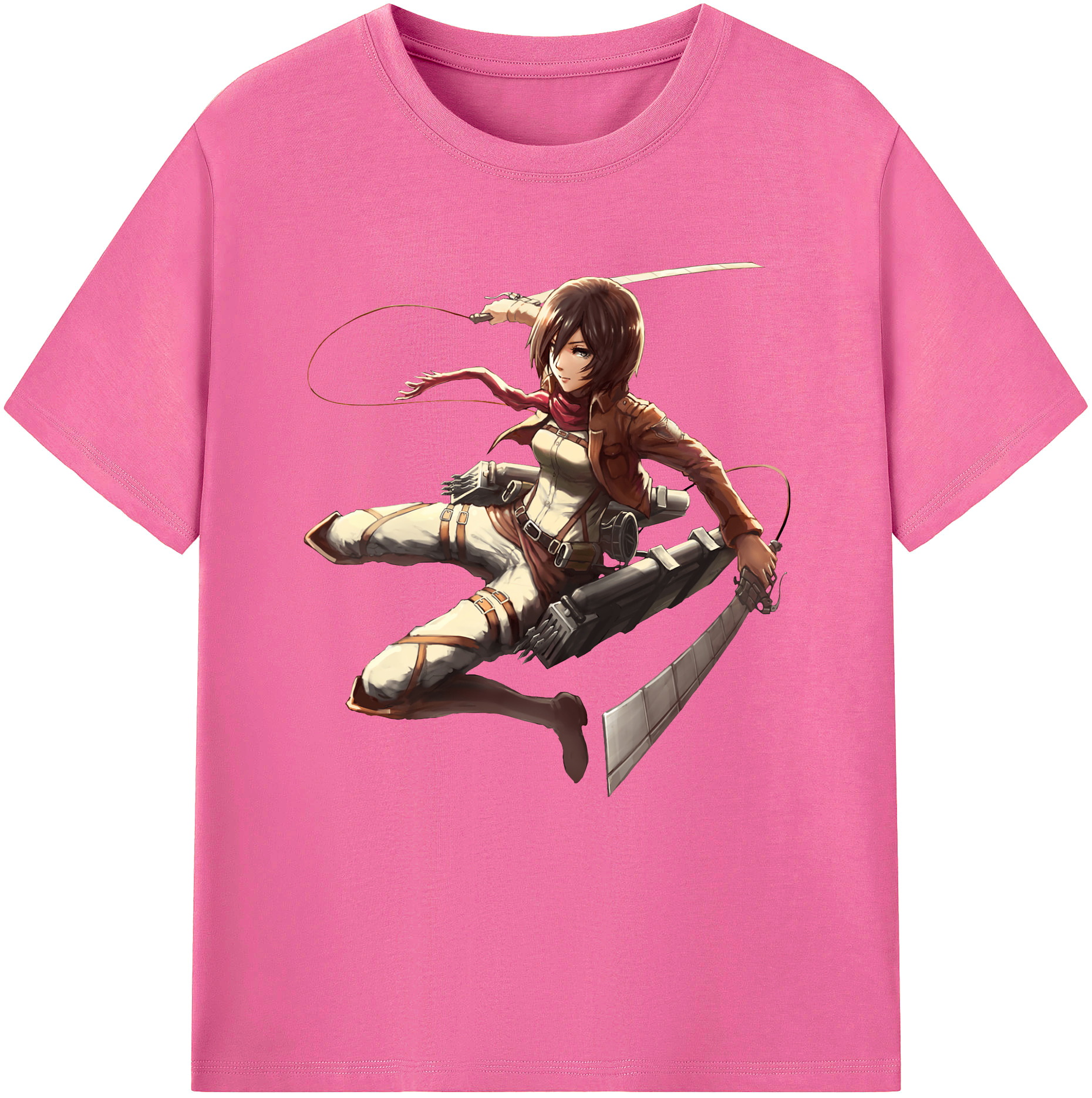 （画像用） 進撃の巨人 ミカサ·アッカーマン Attack on Titan Mikasa Ackerman レディースカジュアルプリントTシャツ（綿100％）